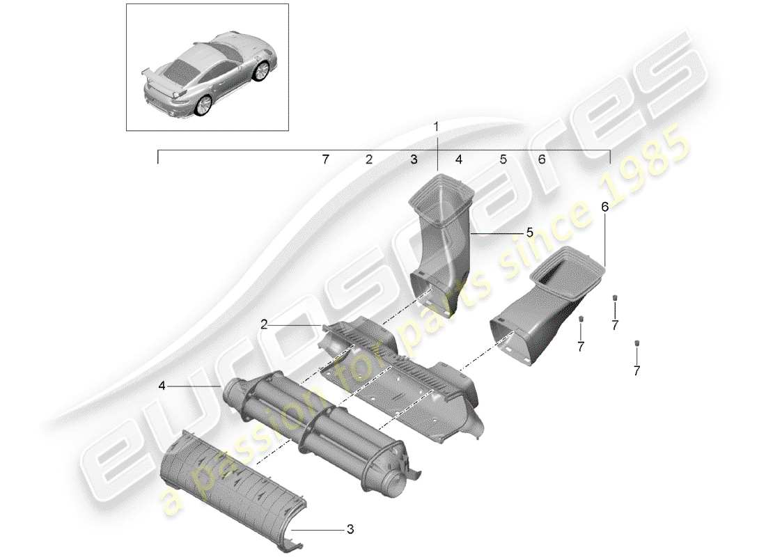 porsche 2020 (991-2 turbo) filtro dell'aria diagramma delle parti