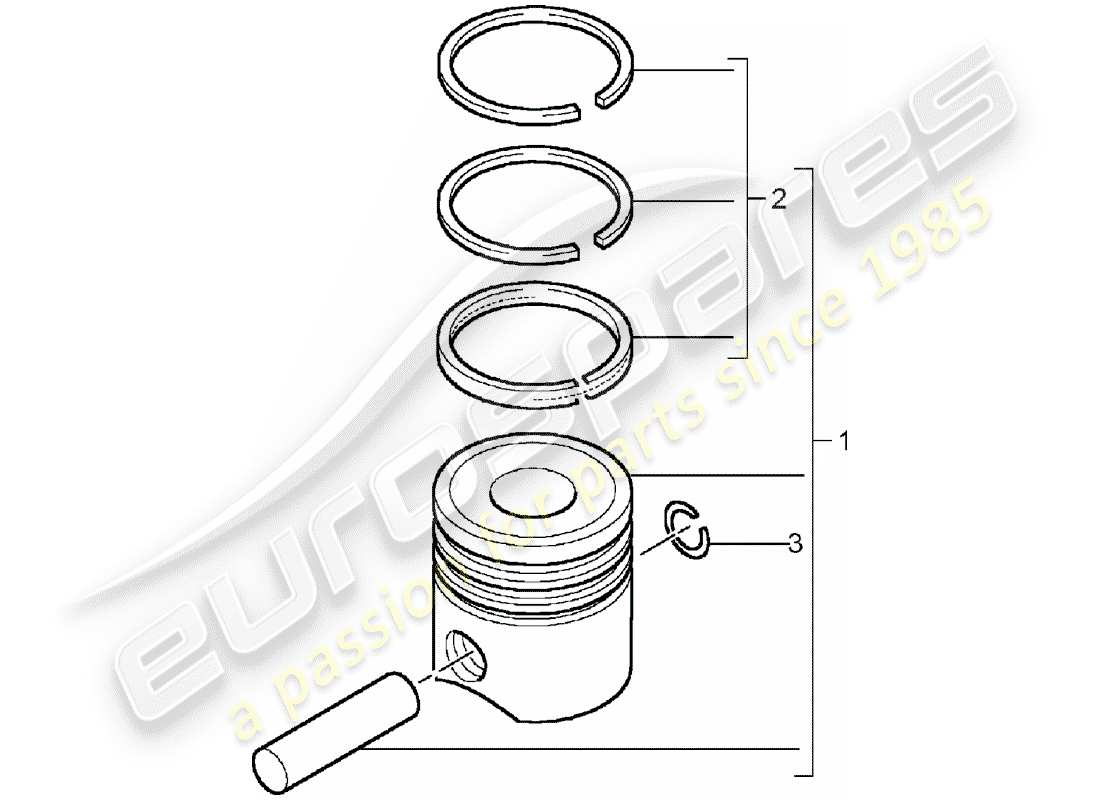 porsche 2003 (cayenne e1 9pa) pistone diagramma delle parti