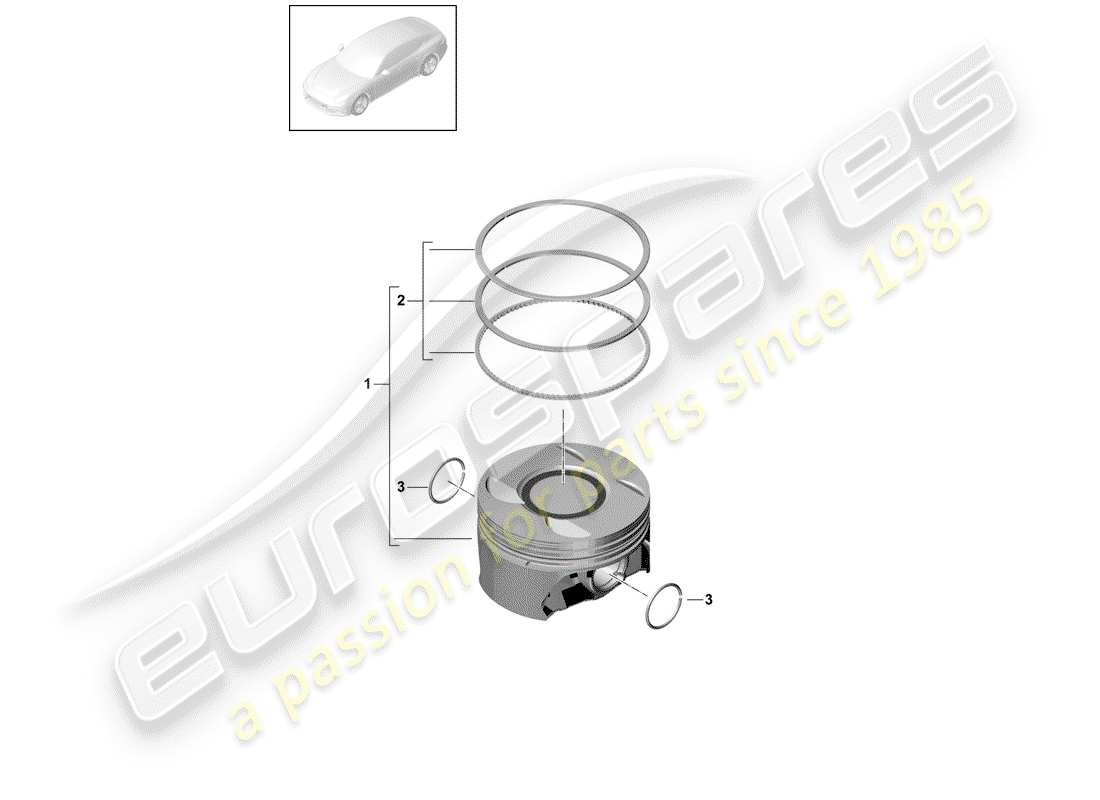 porsche 2018 (panamera 971-1) pistone diagramma delle parti