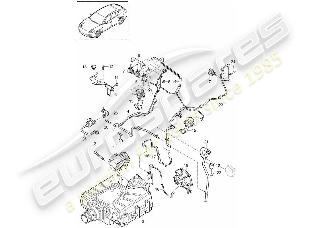 porsche 2011 (panamera 970) schema delle parti corpo farfallato