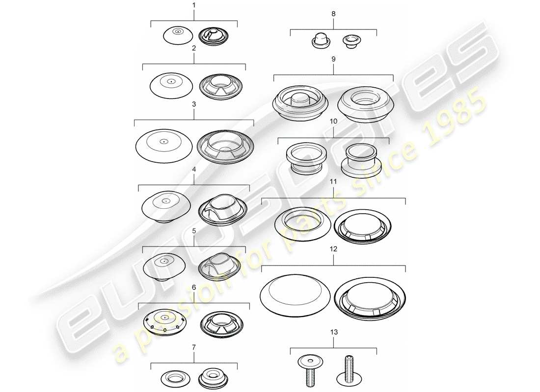 porsche 2013 (panamera 970) diagramma delle parti della spina