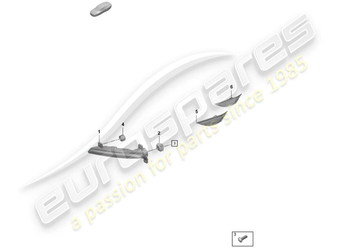 porsche 2019 (718 boxster spyder) ripetitore di indicatori di direzione diagramma delle parti