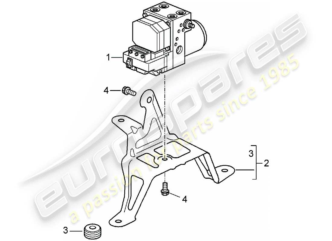 porsche 2001 (996 gt3) gruppo idraulico - impianto freno antibloccaggio -abs- - comando - gruppo idraulico - impianto antibloccaggio fren. -abs- - control - d - mj 2004>> diagramma delle parti