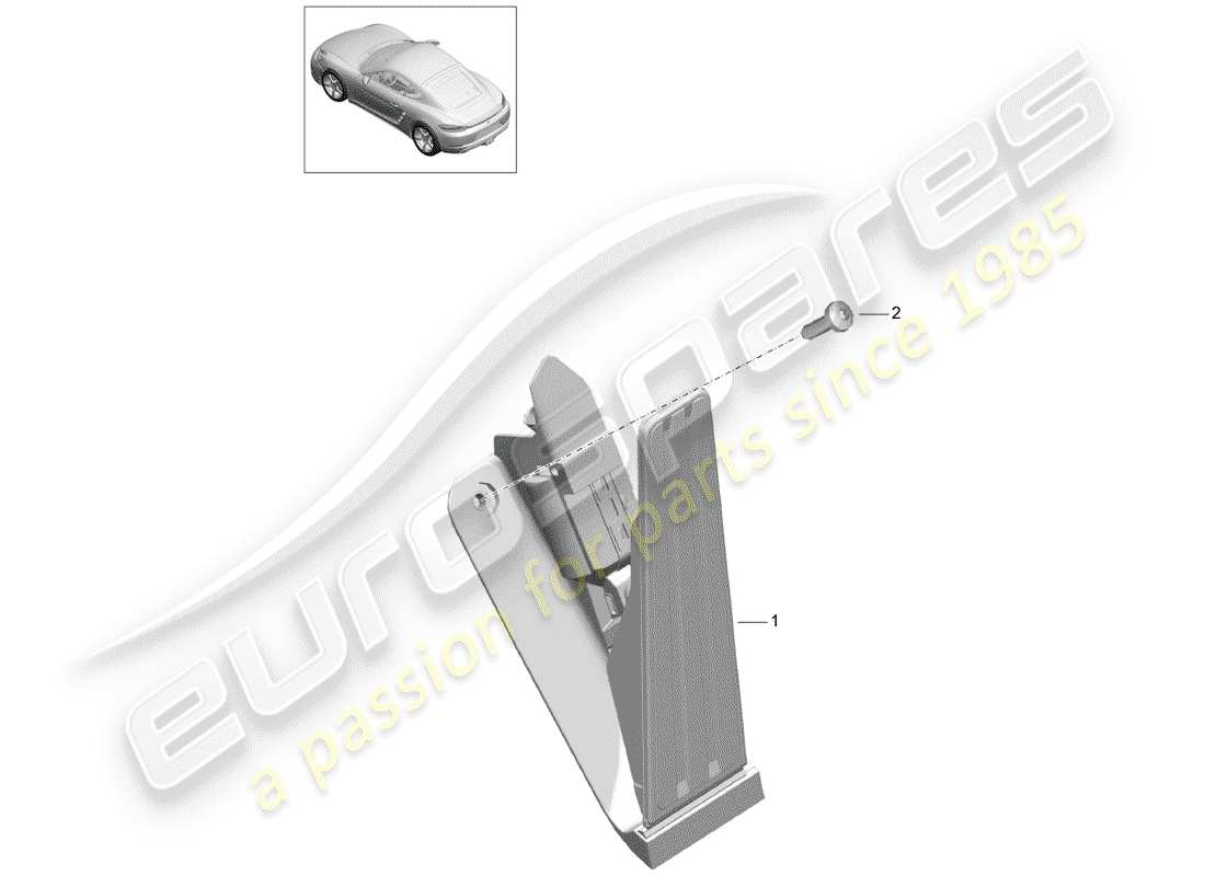 porsche 2020 (718 cayman) freno e acc. montaggio del pedale diagramma delle parti