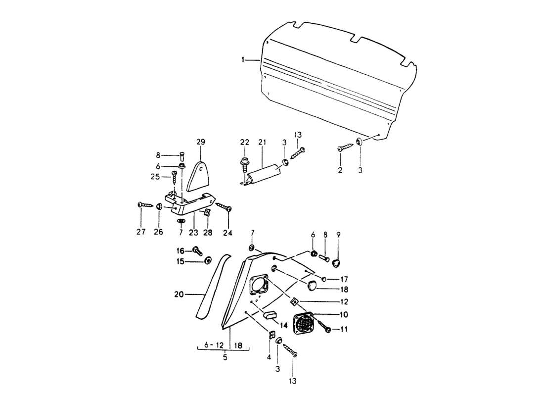 porsche 1994 (964) attrezzature interne diagramma delle parti