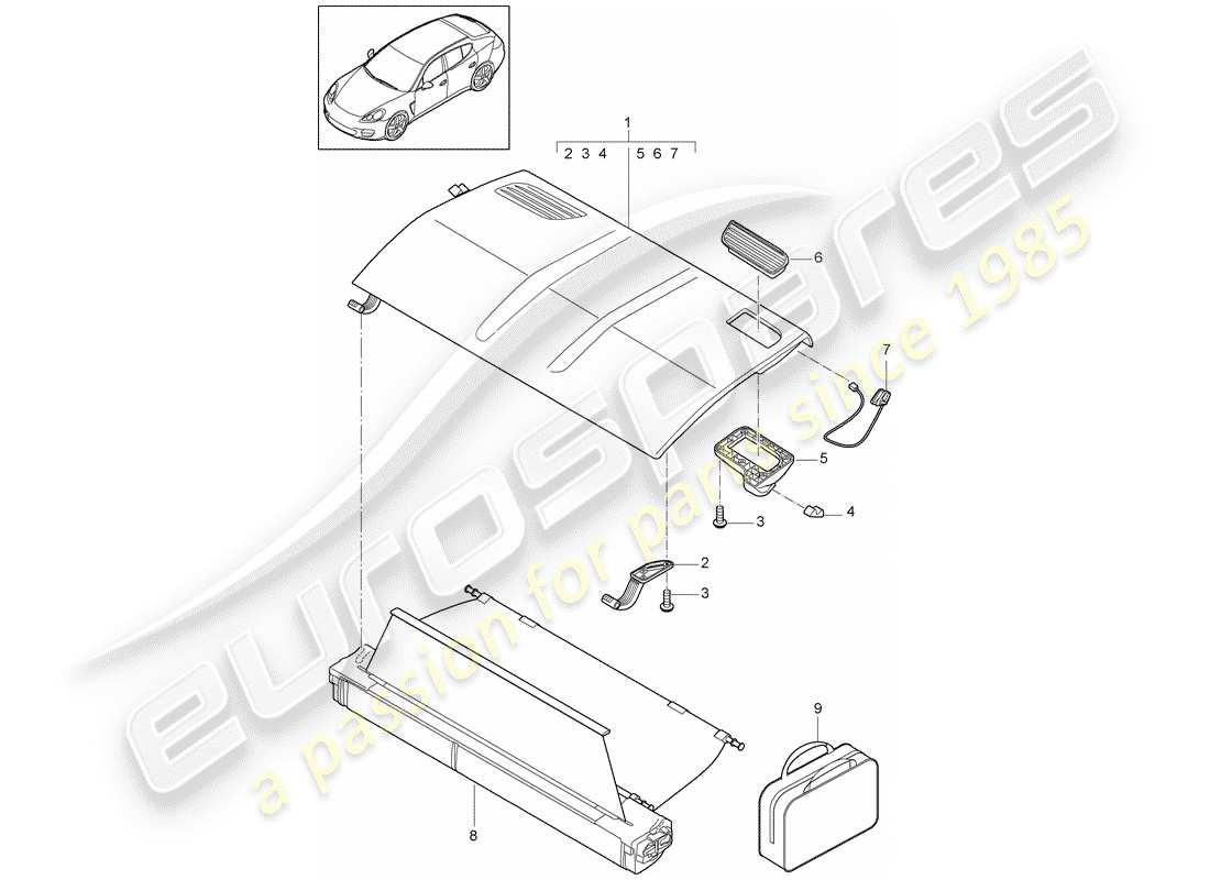 porsche 2011 (panamera 970) copertina diagramma delle parti