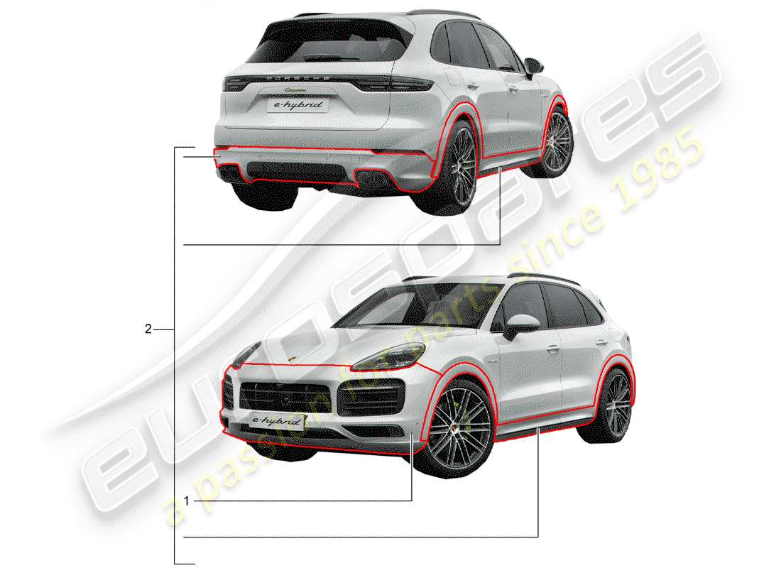 porsche 2011 (tequipment cayenne) pacchetto design sportivo diagramma delle parti