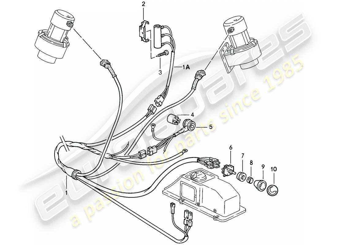 porsche 1986 (911) impianto di riscaldamento 2 diagramma delle parti