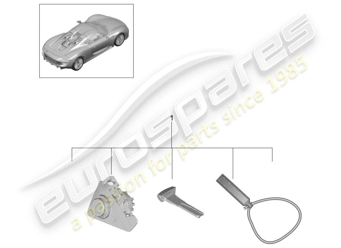 porsche 2015 (918 spyder) set di serrature diagramma delle parti