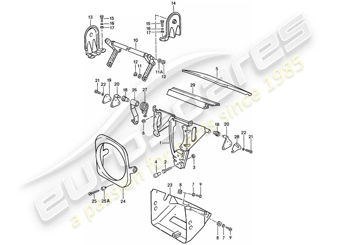 porsche 1982 (944) faro pop-up diagramma delle parti