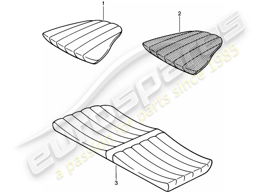 porsche 1986 (911) cuscino del sedile posteriore diagramma delle parti