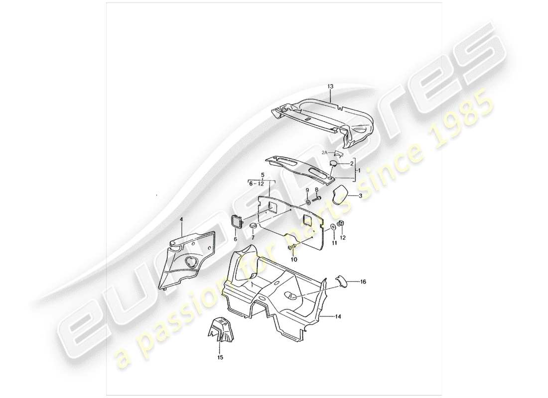 porsche 2000 (996) finiture diagramma delle parti
