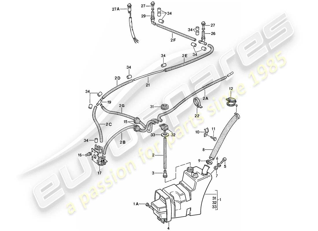 porsche 1986 (911) gruppo rondella diagramma delle parti