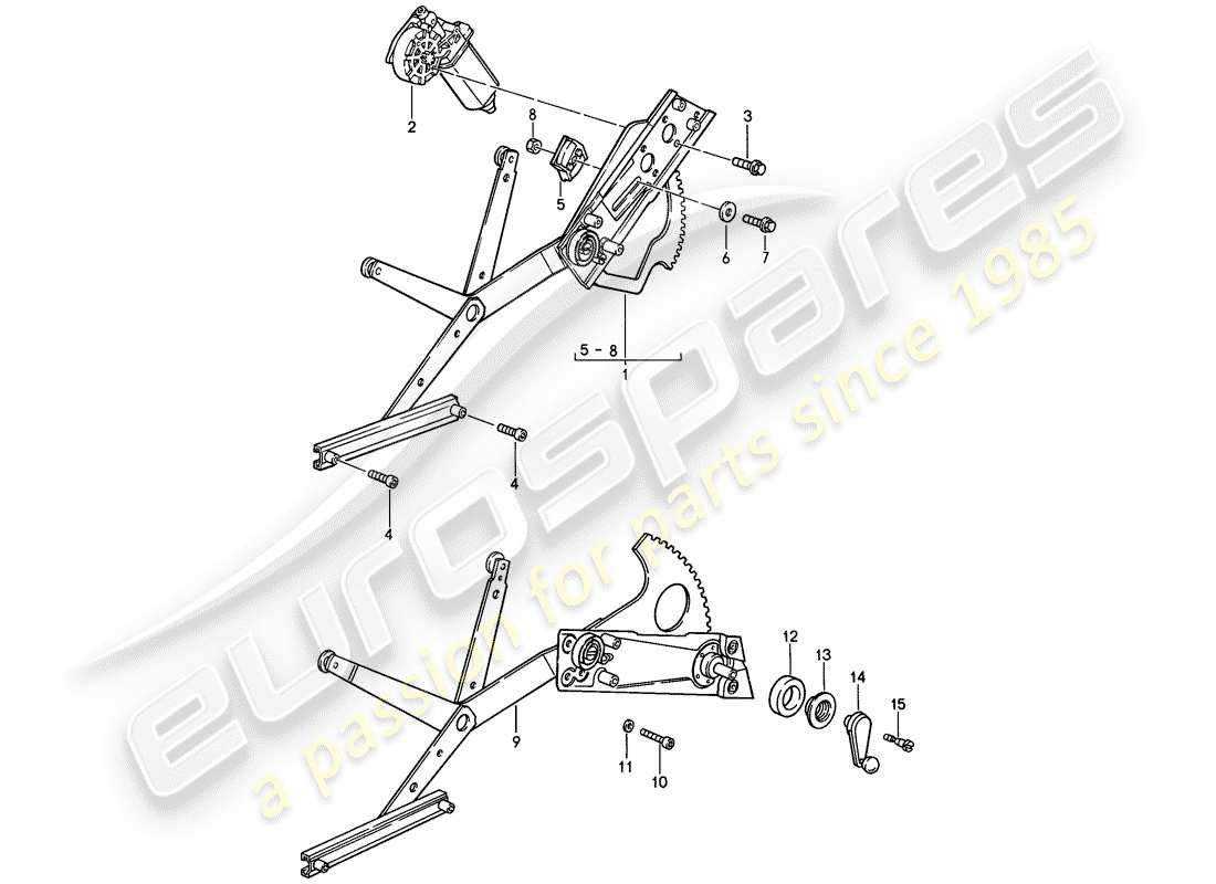 porsche 1987 (911) regolatore della finestra diagramma delle parti