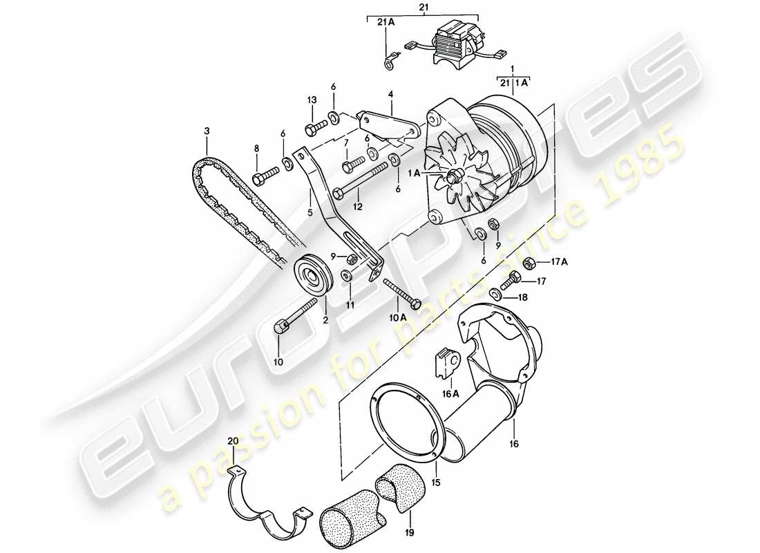 porsche 1982 (928) alternatore diagramma delle parti