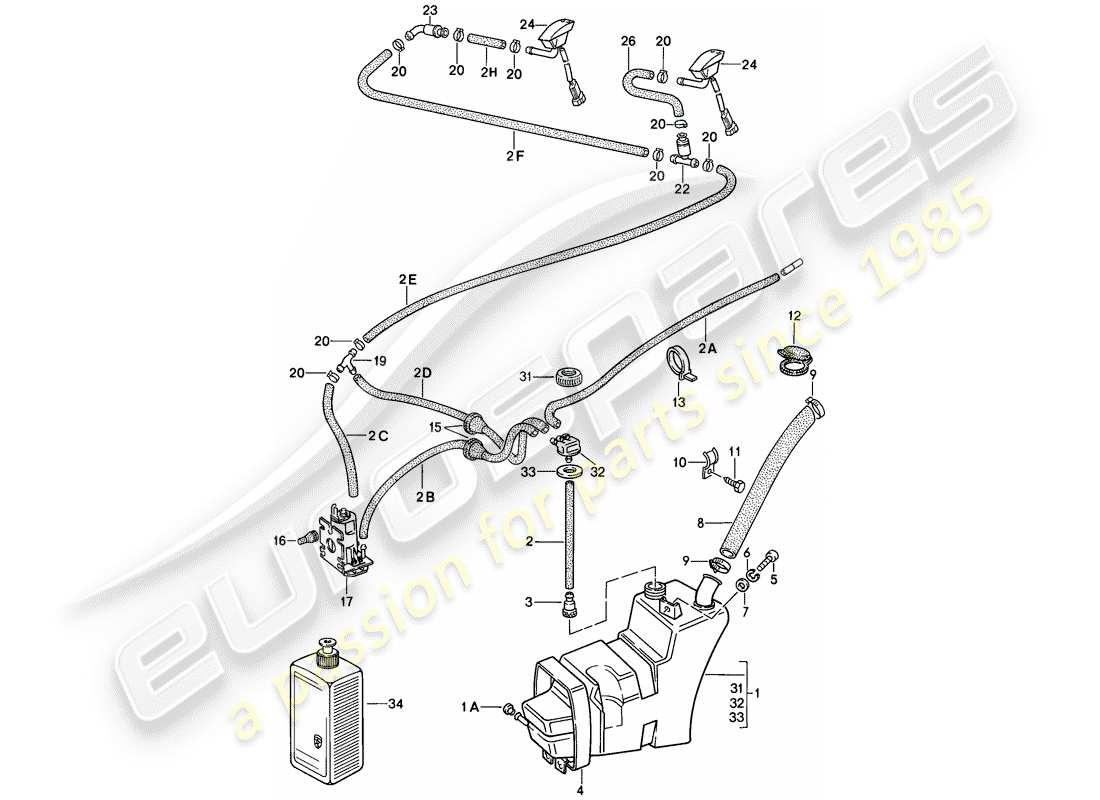 porsche 1987 (911) gruppo rondella diagramma delle parti
