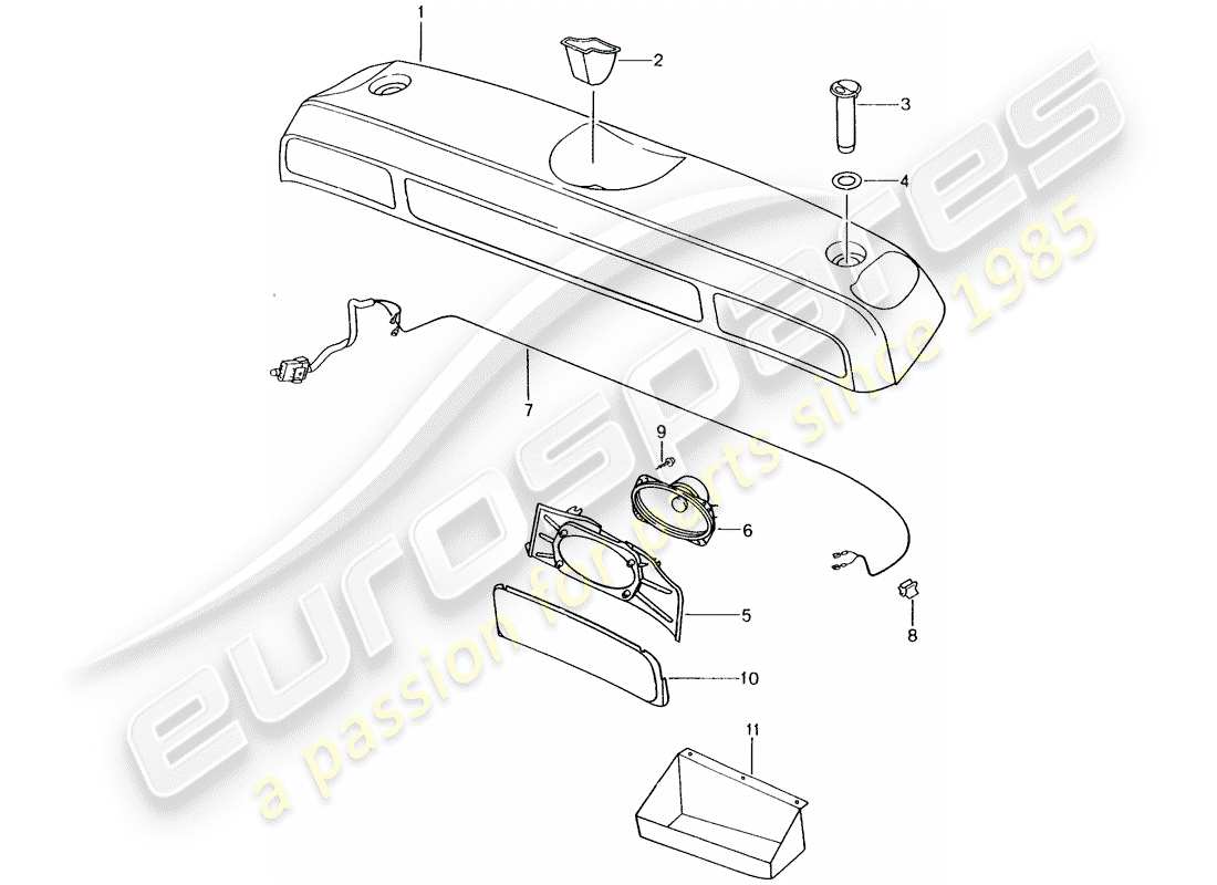 porsche 2001 (986 boxster) scatola di stowage - f 98-ws605 603>> - d - mj 1998>> diagramma delle parti