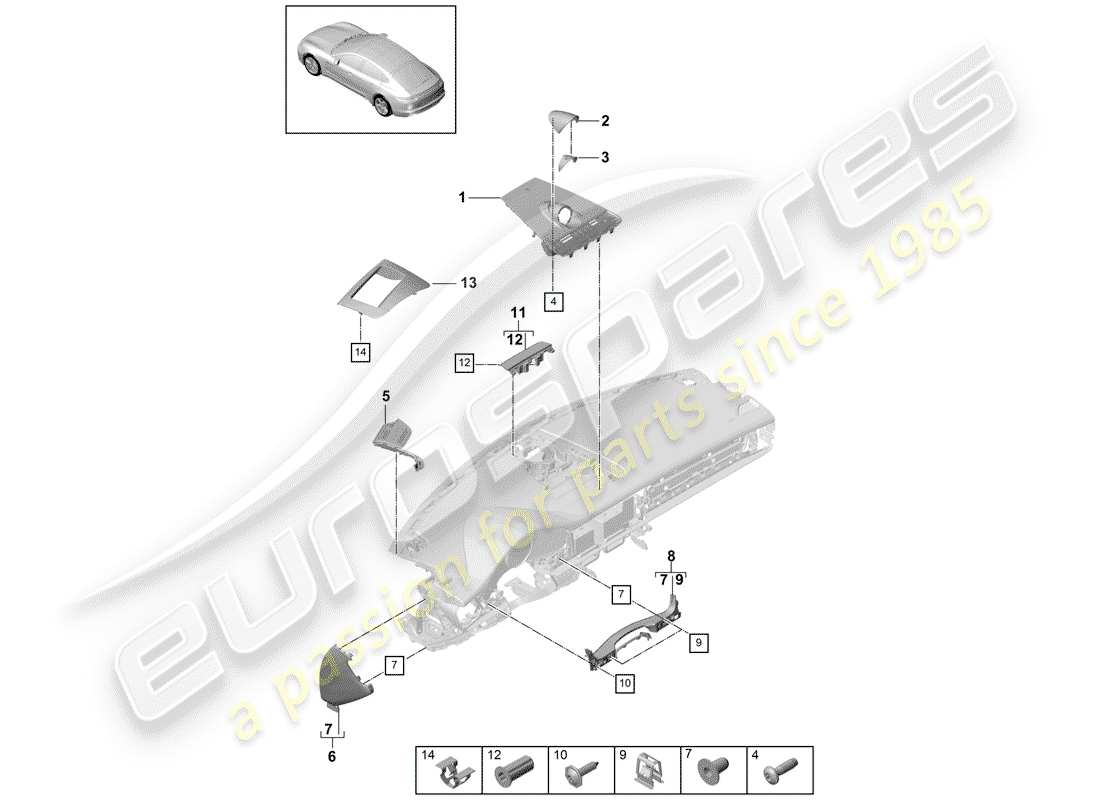 porsche 2018 (panamera 971-1) accessori diagramma delle parti