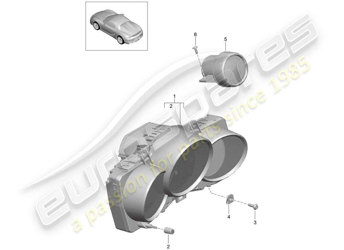 porsche 2016 (981 boxster spyder) strumenti diagramma delle parti