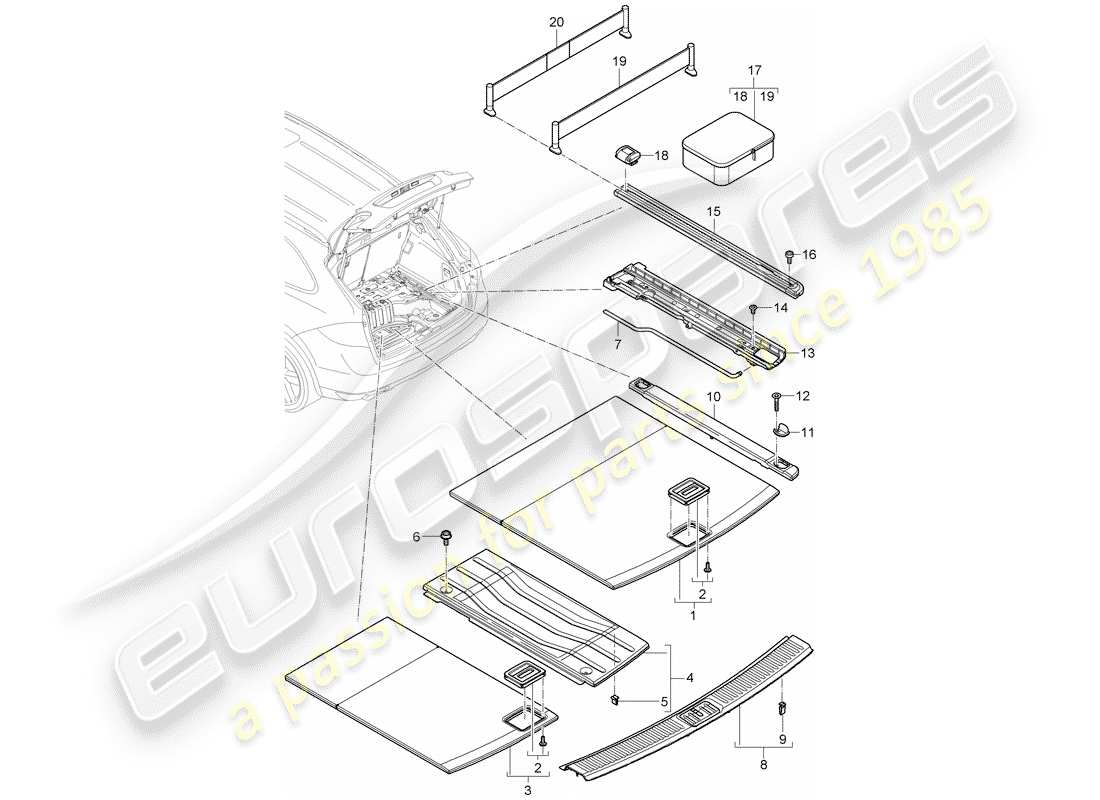 porsche 2011 (cayenne e2 92a) liner diagramma delle parti