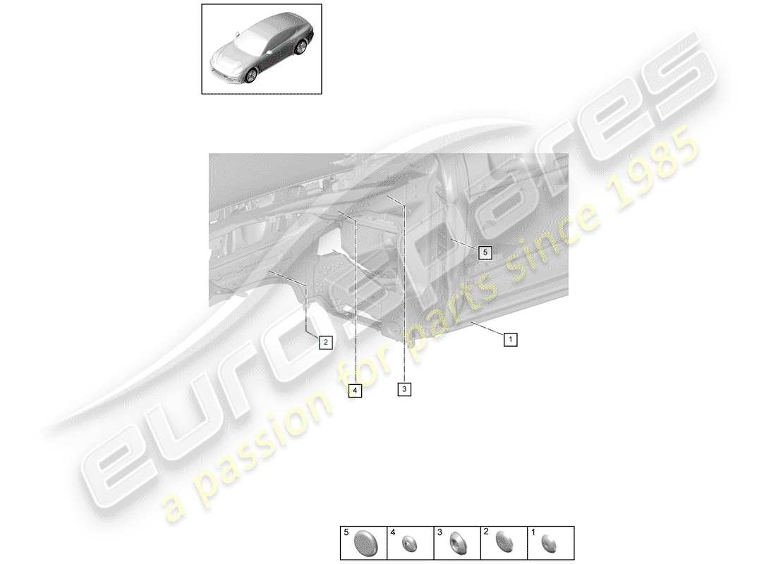 porsche 2017 (panamera 971-1) tappo diagramma delle parti