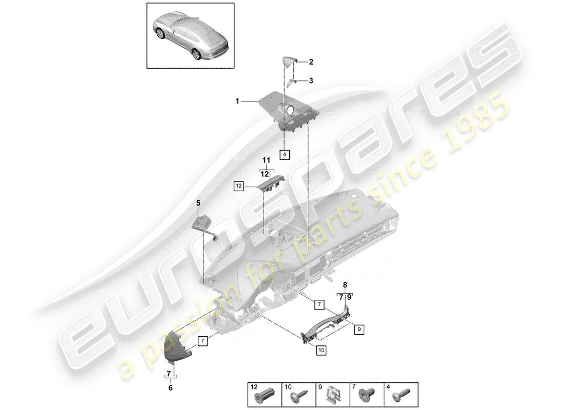porsche 2020 (panamera 971-1) accessori diagramma delle parti