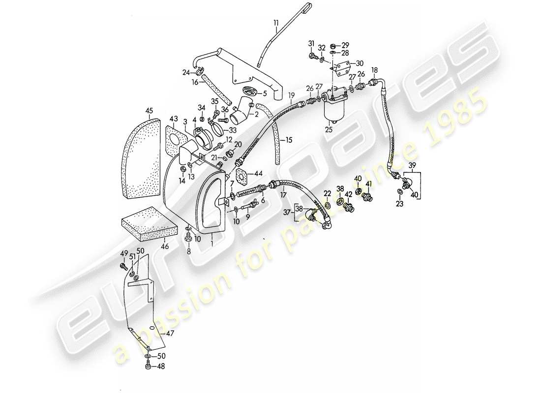 porsche 1954 (356/356a) contenitore olio - m 90 501 >> 91 000 diagramma delle parti