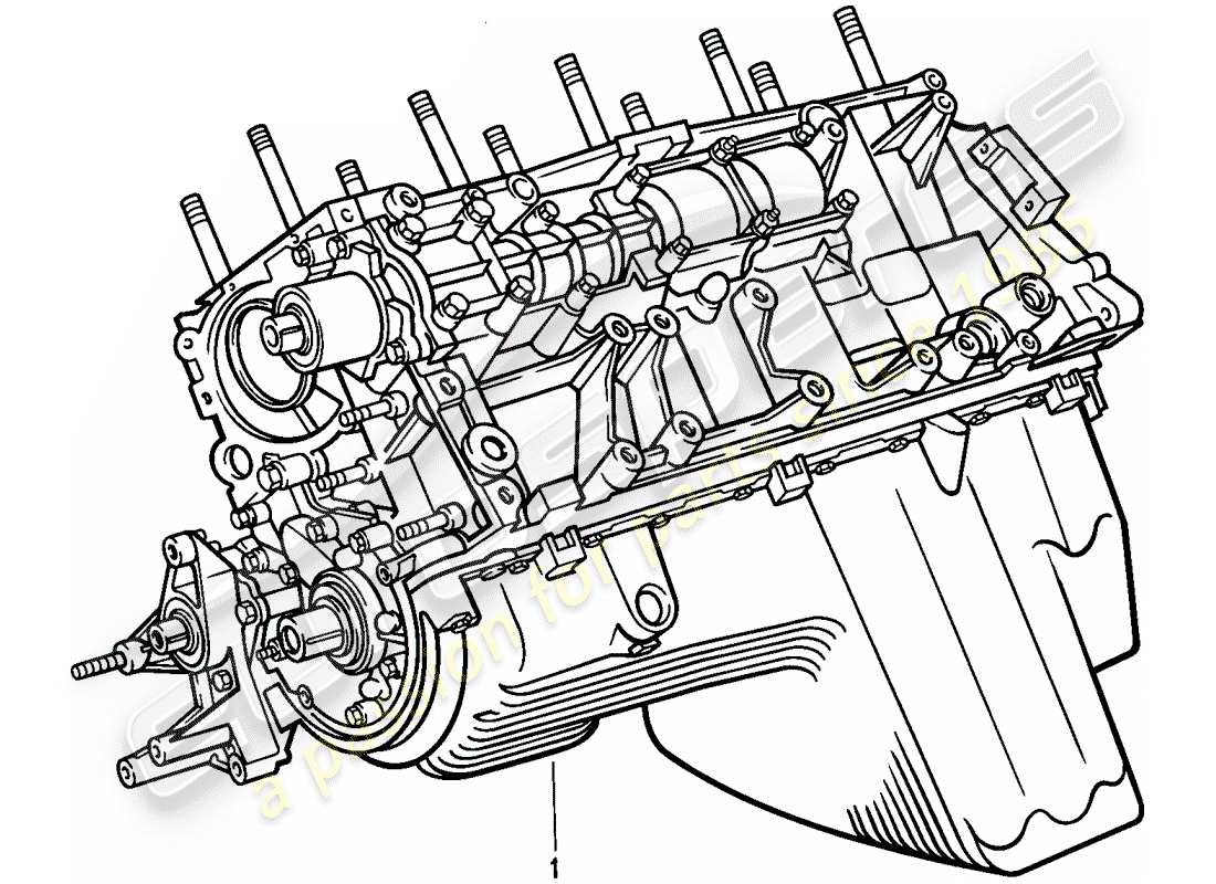 porsche 1987 (924s) motore corto - basamento diagramma delle parti