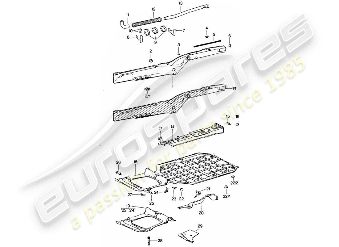 porsche 1976 (911 turbo) diagramma delle parti del telaio