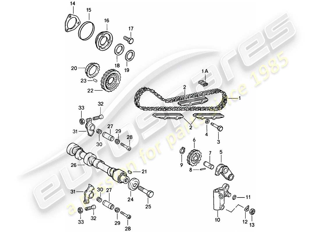 porsche 1987 (911) controllo della valvola diagramma delle parti
