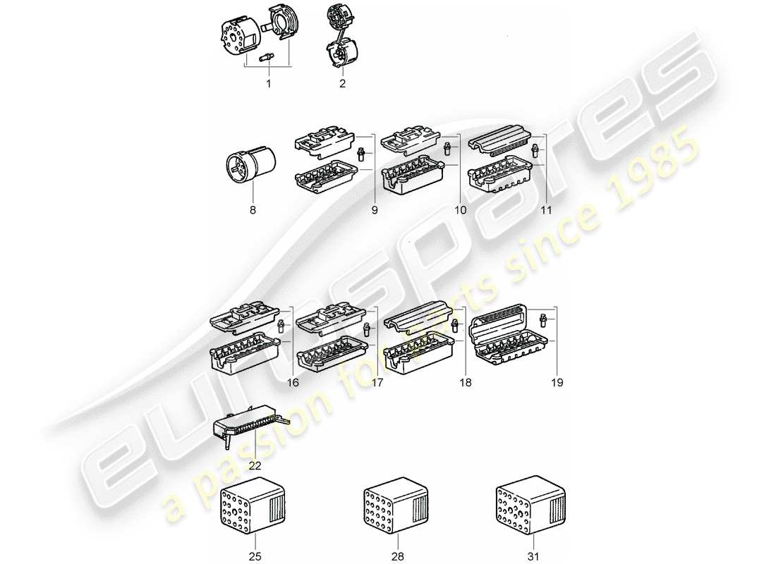 porsche 1981 (911) alloggiamento del connettore diagramma delle parti