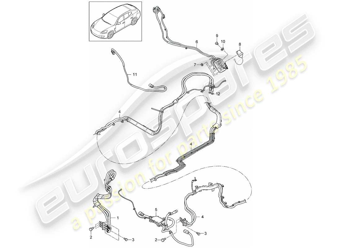 porsche 2011 (panamera 970) cablaggi elettrici schema delle parti