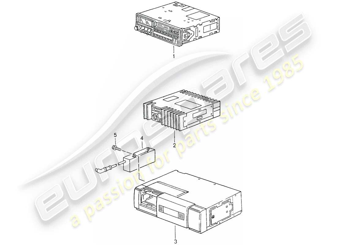 porsche replacement catalogue (1984) diagramma delle parti radio