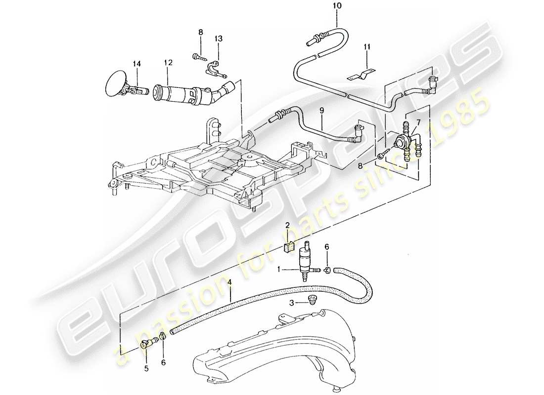 porsche 2005 (996 turbo / gt2) impianto rondella diagramma delle parti