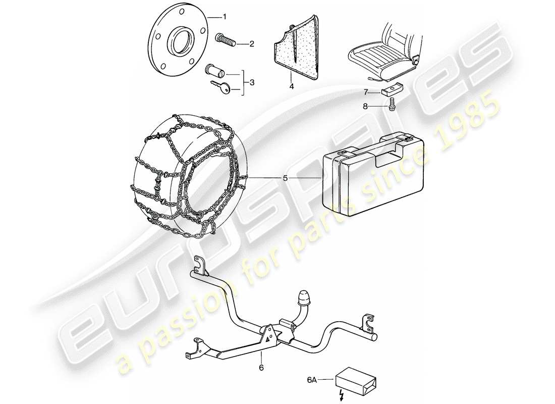 porsche 1982 (928) accessori diagramma delle parti