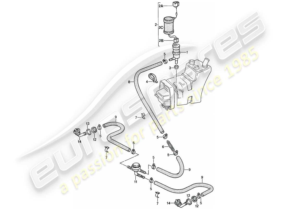 porsche 1987 (911) impianto rondella diagramma delle parti
