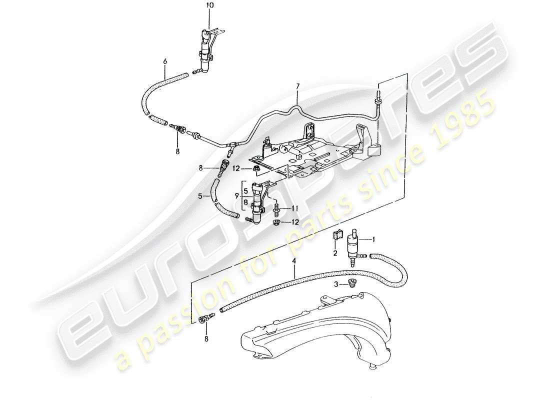 porsche 2003 (996) impianto rondella - d >> - mj 2001 schema delle parti