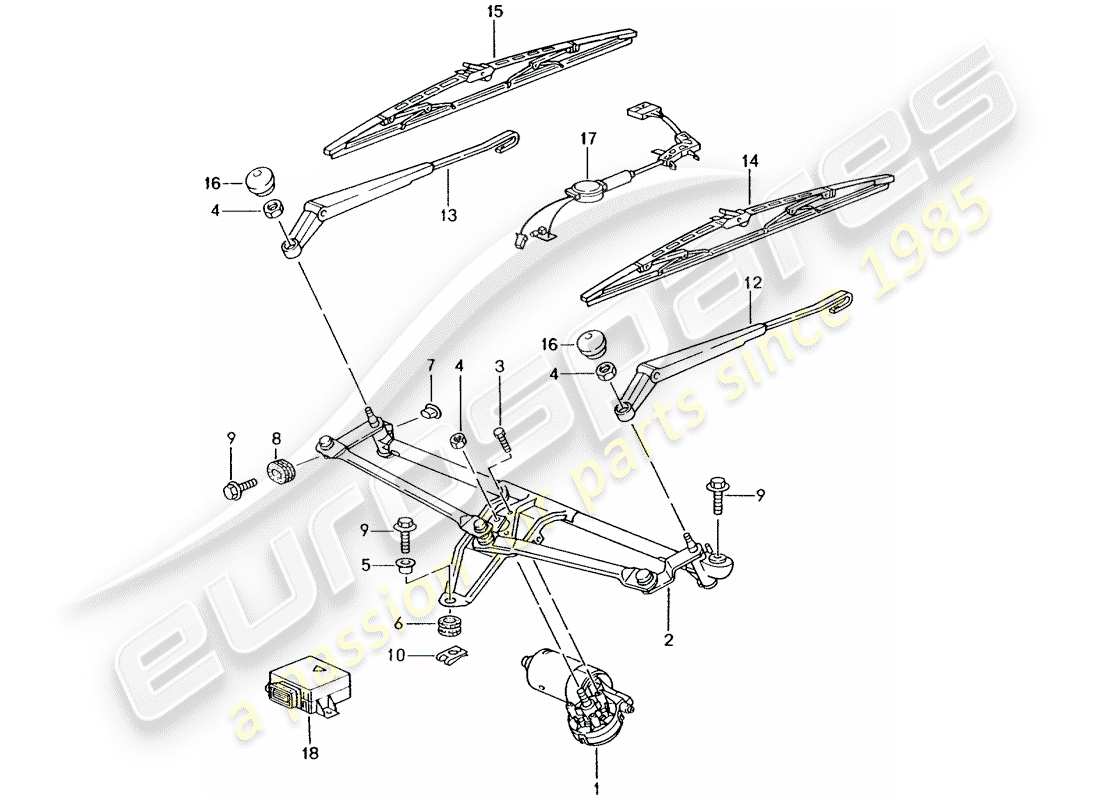 porsche 2005 (996) sistema tergicristallo compl. - sensore di pioggia diagramma delle parti