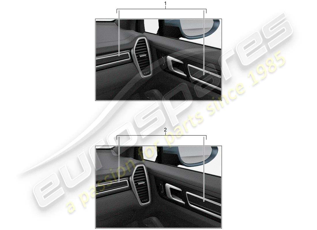 porsche 2013 (tequipment cayenne) rivestimento per cruscotto schema delle parti