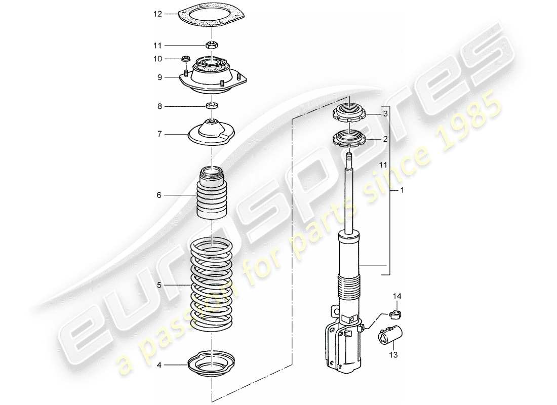 porsche 1994 (993) sospensione - punto ammortizzatore - nuovo design - vedi informazioni tecniche - gruppo 4 - nr. 145/15 - nr. 7/16 - modifiche - accessori - attenzione schema particolare