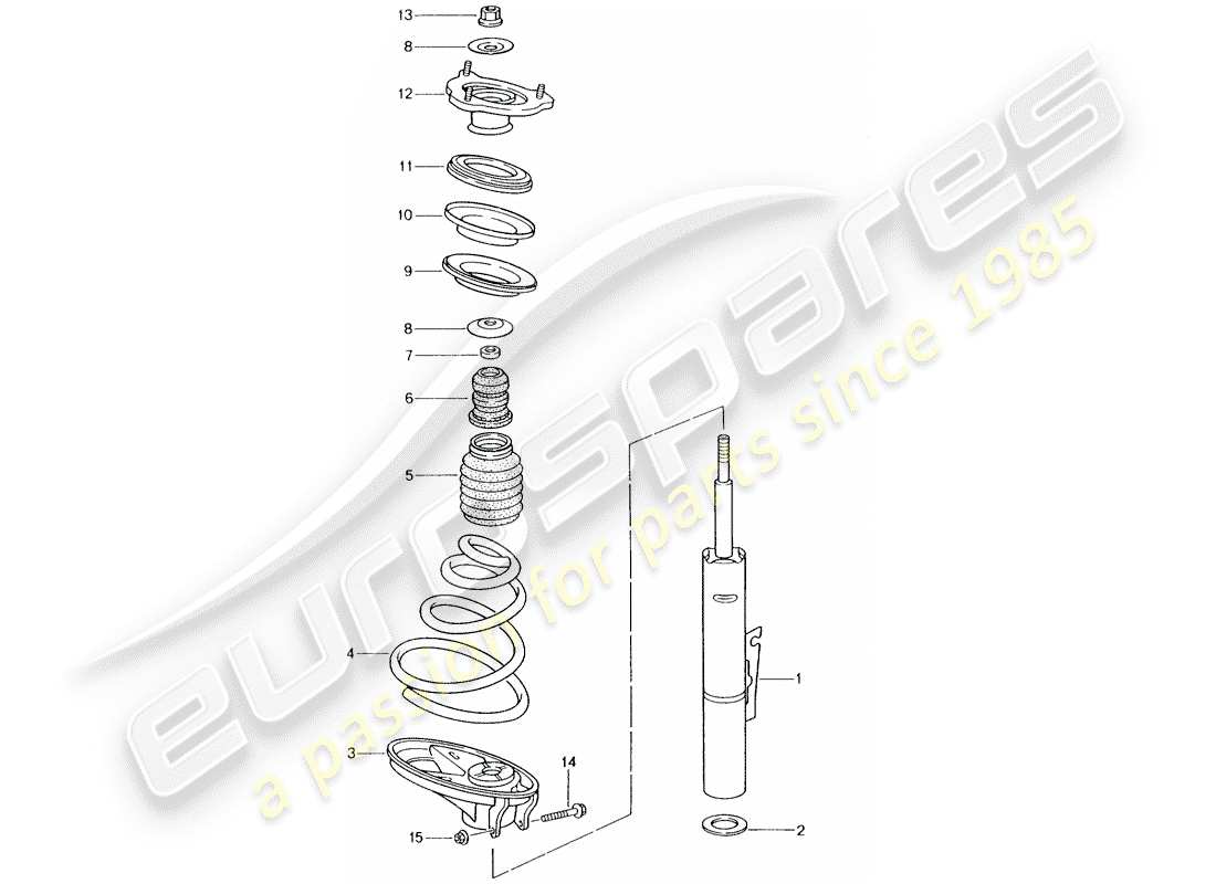 porsche 2003 (996) sospensione - ammortizzatore - d - mj 1999>> schema delle parti