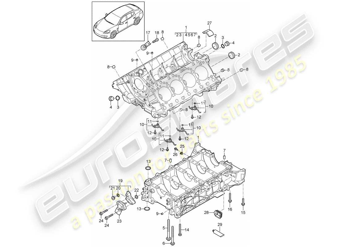 porsche 2013 (panamera 970) basamento diagramma delle parti