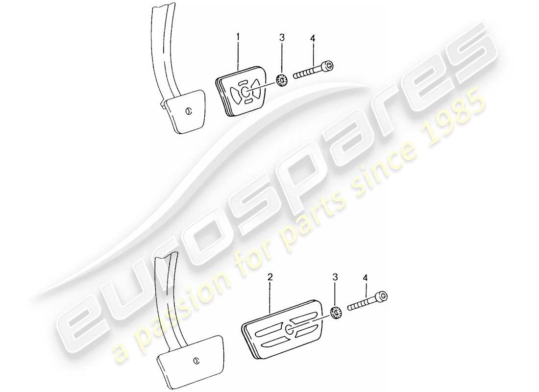 porsche 2005 (tequipment) regolazione verticale del pedale diagramma delle parti