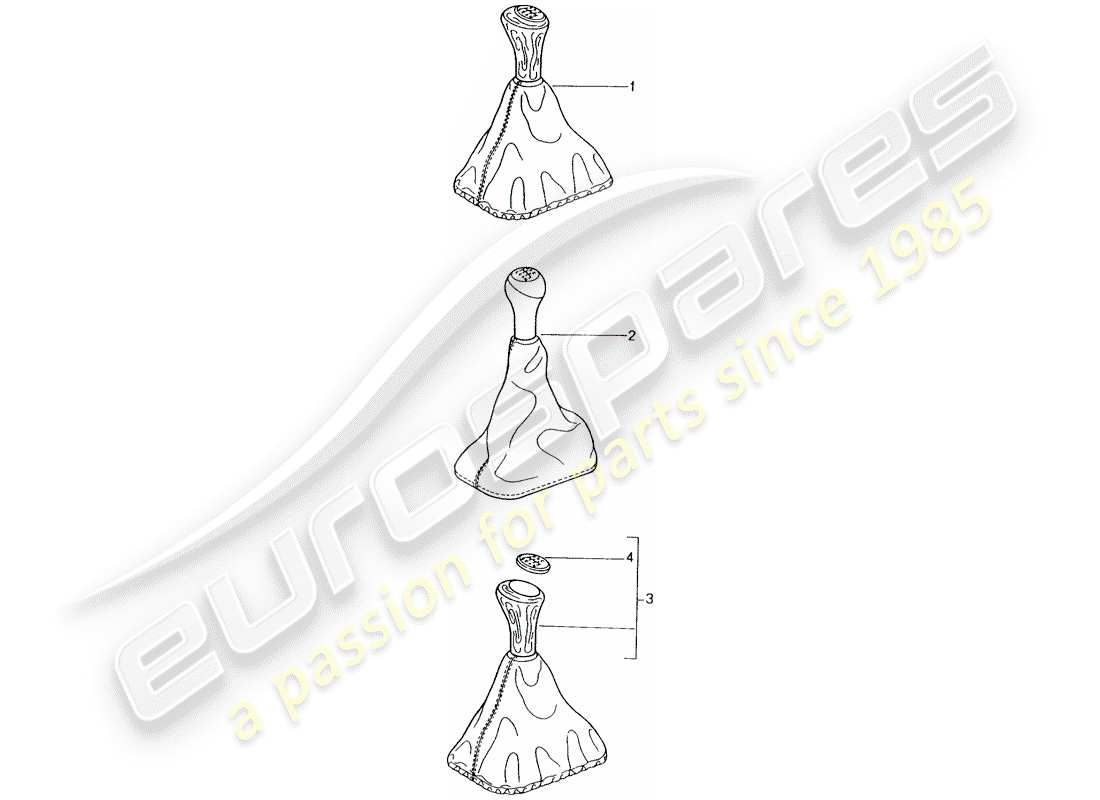 porsche 2008 (tequipment) pomello del cambio diagramma delle parti