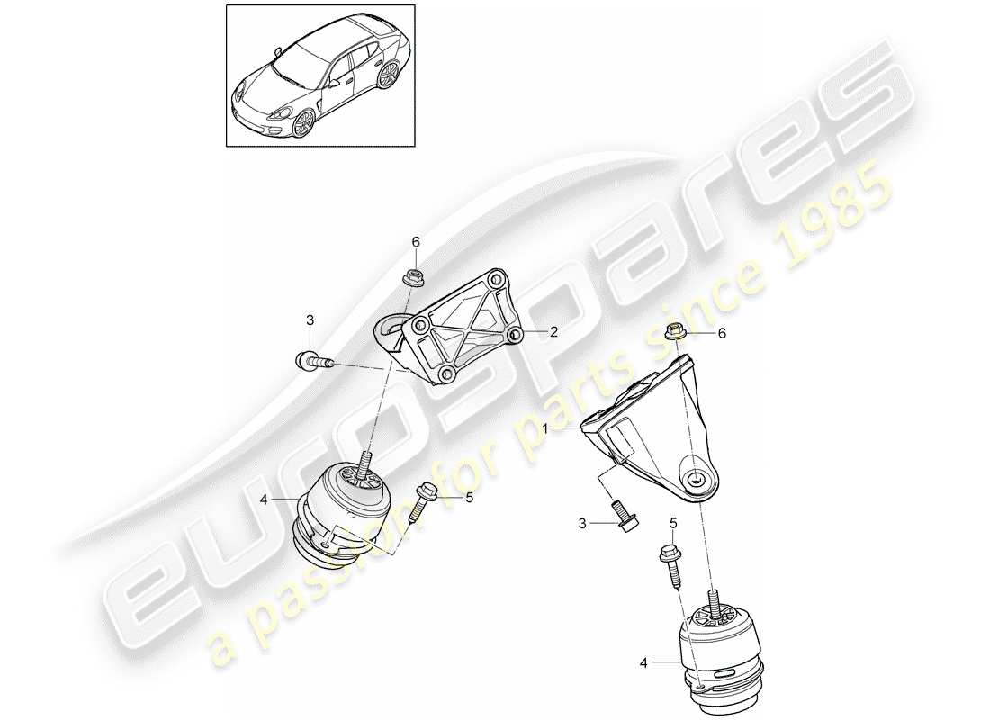 porsche 2013 (panamera 970) sospensione motore schema delle parti
