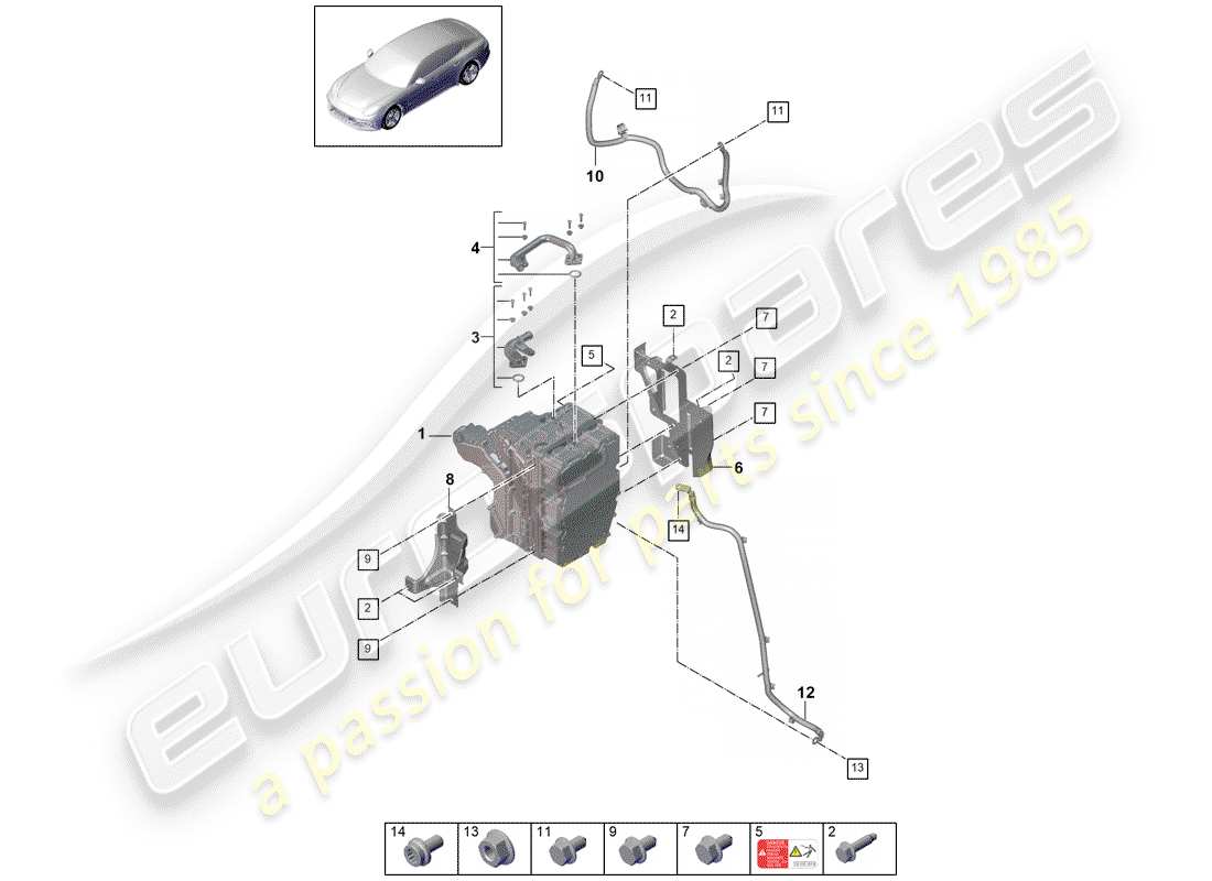 porsche 2018 (panamera 971-1) elettronica di potenza e controllo - schema delle parti