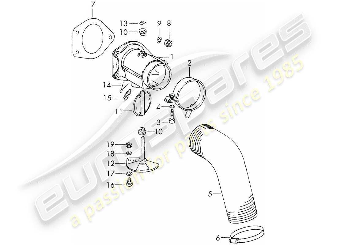 porsche 1973 (911) alimentazione aria di riscaldamento - - - - d - mj 1970>> schema delle parti