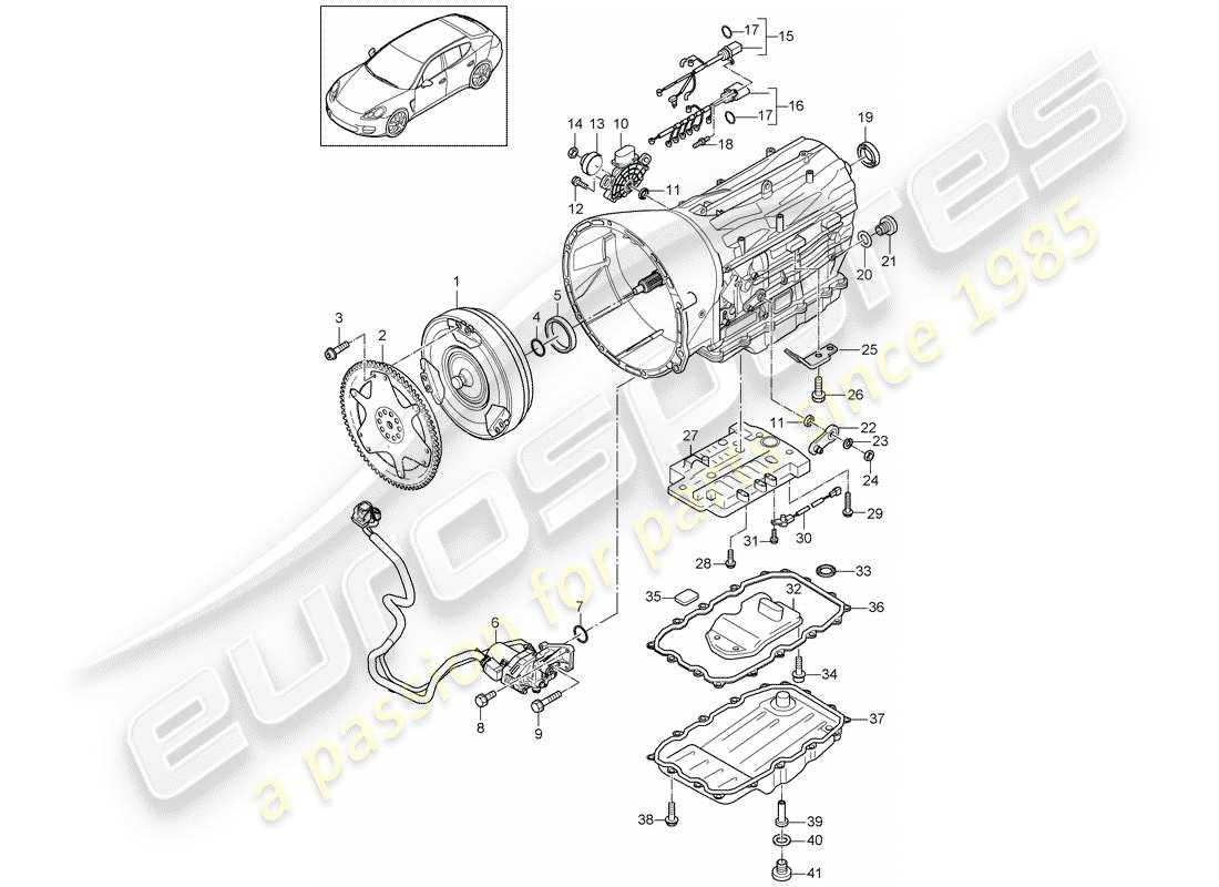 porsche 2012 (panamera 970) trasmissione sostitutiva diagramma delle parti