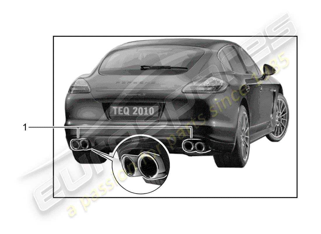 porsche 2019 (tequipment panamera) tubo di scappamento diagramma delle parti