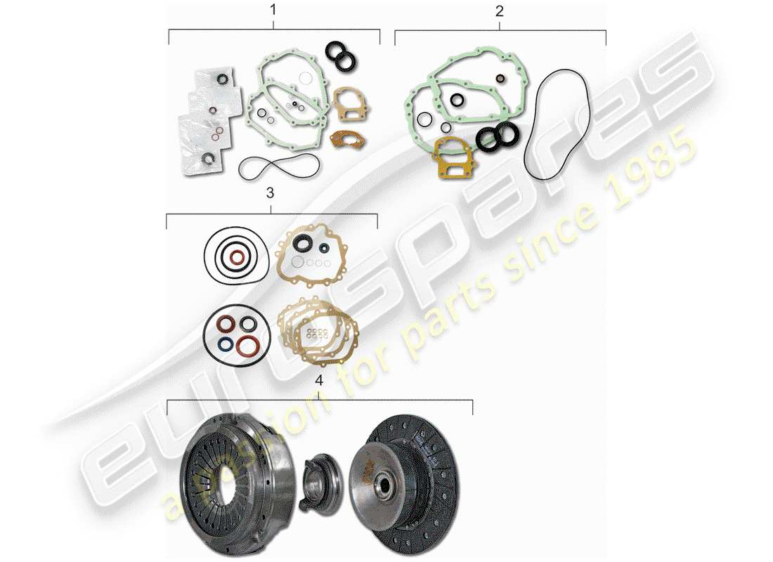porsche 1982 (911) set guarnizioni diagramma delle parti